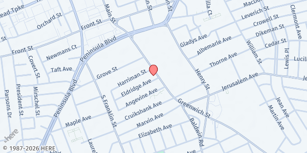 Map showing Our Lady of Loretto at 115 Greenwich St., Hempstead, NY