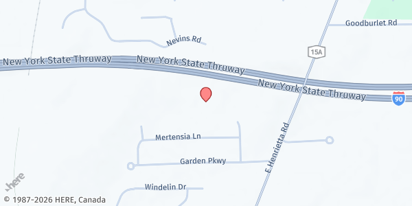 Map showing Curbside Market-ESLC Rockwood Ctr at 3833 E Henrietta Rd, Henrietta, NY