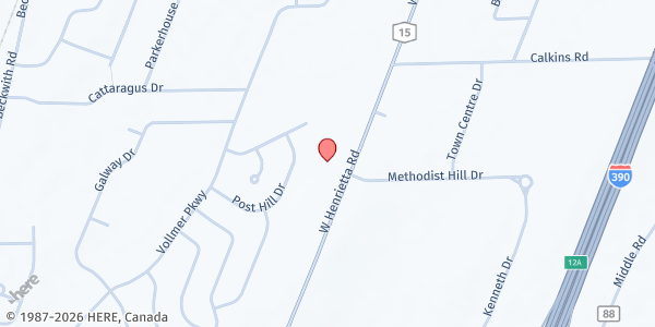 Map showing Rochester View Apartments at 4365 W Henrietta Rd, Henrietta, NY