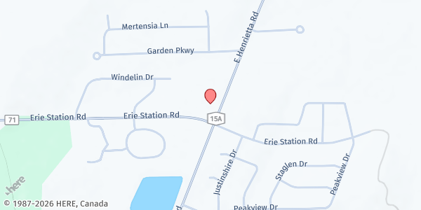 Map showing Venture Compassionate Ministries at 4045 East Henrietta Road, Henrietta, NY