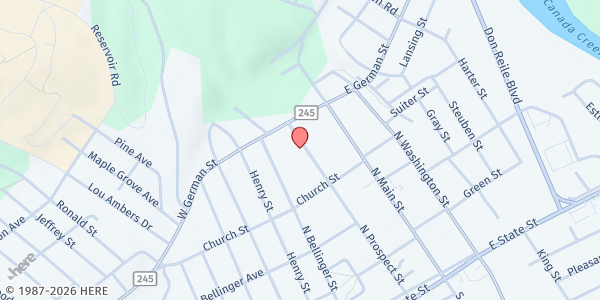 Map showing The Salvation Army of Herkimer Food Pantry at 431 N. Prospect Street, Herkimer, NY