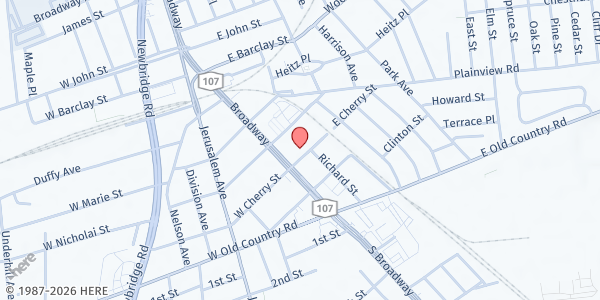 Map showing St. Ignatius Human Services - Hicksville at 20 East Cherry Street, Hicksville, NY