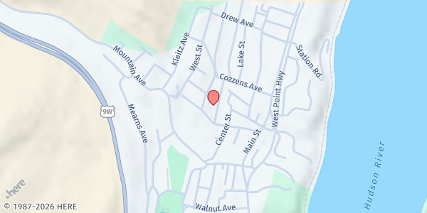 Map showing Holy Innocents Food Pantry at 18 Liberty Street, Highland Falls, NY