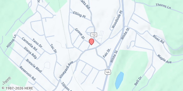 Map showing ULSTER CAP HIGHLAND FOOD PANTRY at 15 Church Street, Highland, NY