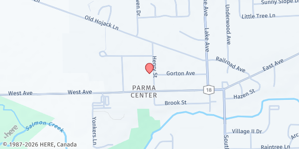 Map showing Hilton Parma Emergency Food Shelf at 59 Henry Street, Hilton, NY