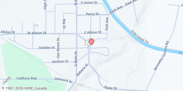 Map showing Eastern Orleans Community at 75 Public Square, Holley, NY