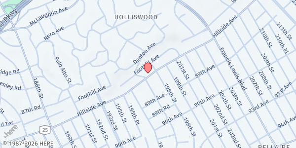 Map showing Haitian Americans United for Progress (HAUP) at 197-17 Hillside Avenue, Hollis, NY