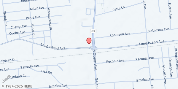 Map showing Jesus is Lord Church at 341 Long Island Ave., Holtsville, NY