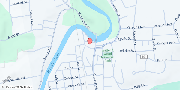 Map showing HACA Food Pantry at 26 John Street, Hoosick Falls, NY