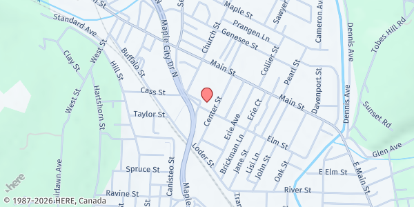 Map showing C.C. Steuben/ Turning Point-Hornell at 20 Elm St., Hornell, NY