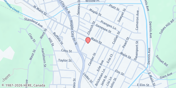 Map showing Faith In Action Steuben County - Hornell at 20 Broadway Mall, Hornell, NY