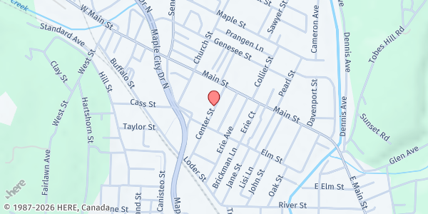 Map showing Lowery Family Farm MM-Hornell at 17 Center St, Hornell, NY