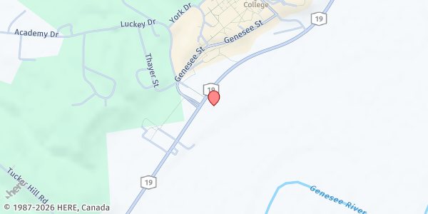 Map showing Houghton Wesleyan Church at 9712 Rte 19, Houghton, NY