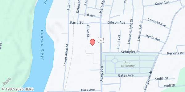 Map showing Washington County WIC - Hudson Falls at 411 Lower Main St, Hudson Falls, NY
