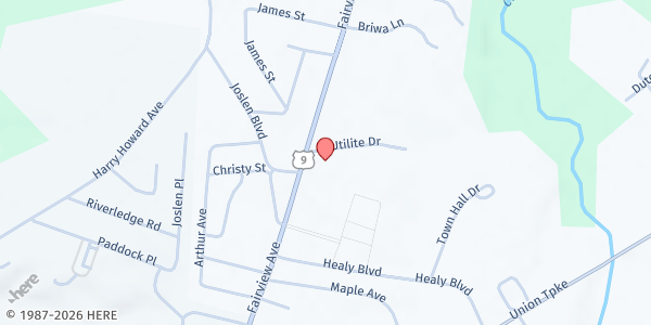 Map showing ALLIANCE FOR POSITIVE HEALTH-HUDSON at 160 Fairview Ave Suite 910, Hudson, NY