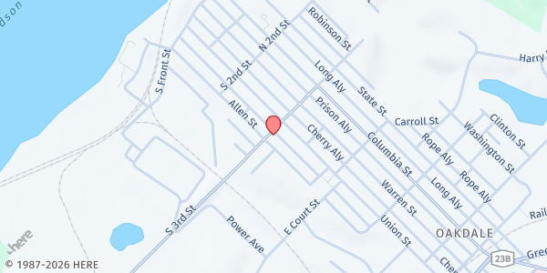 Map showing SALVATION ARMY HUDSON FOOD PANTRY at 40 S. Third St., Hudson, NY