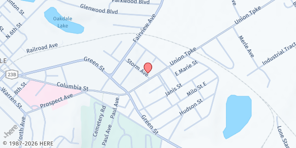 Map showing ST. MARK'S LUTHERAN PANTRY at 8 Storm Ave., Hudson, NY