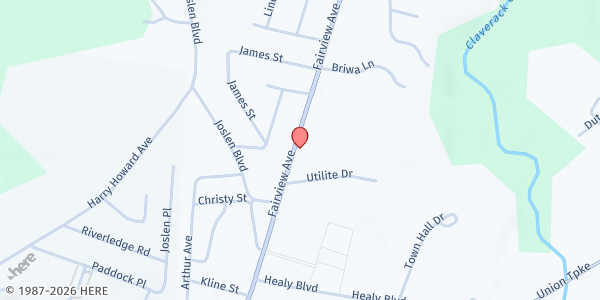 Map showing ST. MARK'S LUTHERAN PANTRY at 200 Fairview Ave., Hudson, NY
