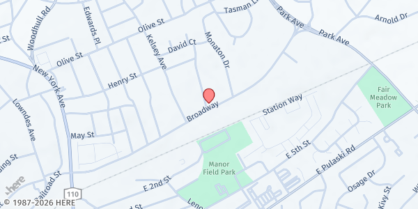 Map showing Community Food Council at 60 Broadway, Huntington Station, NY