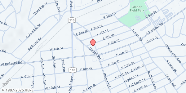 Map showing Community Solidarity Huntington Food Share at 107 Fairground Avenue, Huntington Station, NY