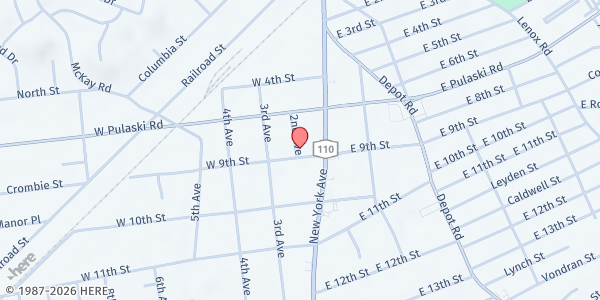 Map showing God's Provision 1 at 21 West 9th Street, Huntington Station, NY