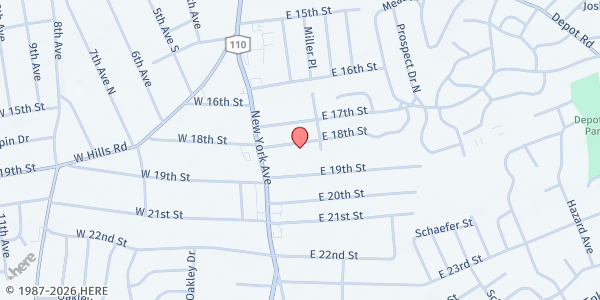 Map showing Joseph's Storehouse @ Gloria Dei Evangelical Lutheran Church at 22 E. 18th Street, Huntington Station, NY