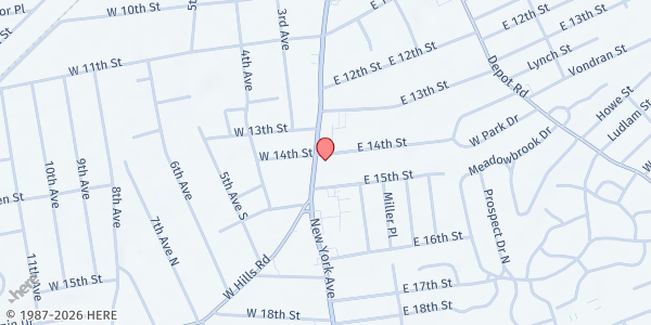 Map showing Life Line Food Pantry at 1700 New York Ave, Huntington Station, NY