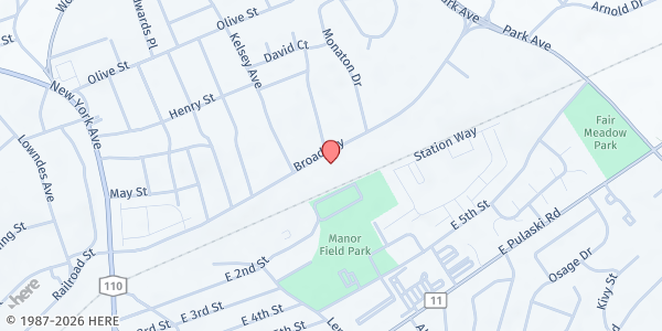 Map showing Long Island Cares, Inc. - Main Pantry at 220 Broadway, Huntington Station, NY