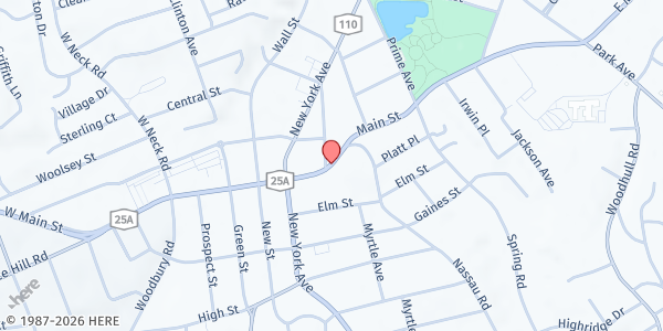 Map showing Huntington Farmers' Market at 228 Elm St, Huntington, NY