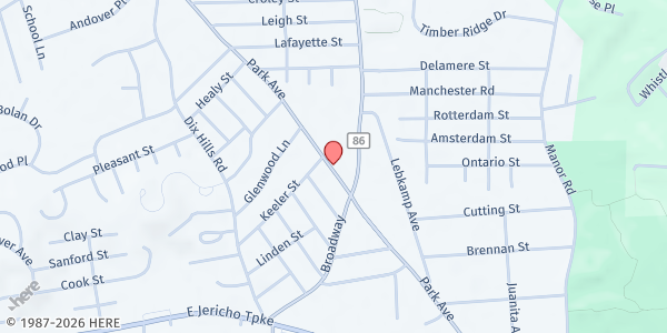 Map showing Rexer Farm Stand at 1028 Park Avenue, Huntington, NY