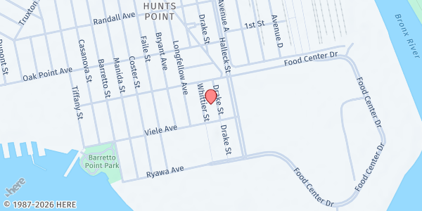 Map showing Citymeals on Wheels Distribution Center - Hunts Point at 309 Drake Street, Hunts Point, NY