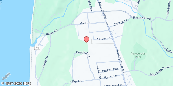 Map showing Hyde Park Food Pantry at 28 Harvey Street, Hyde Park, NY