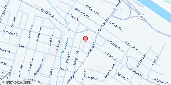 Map showing Herkimer WIC Office at 37 Central Plaza, Ilion, NY