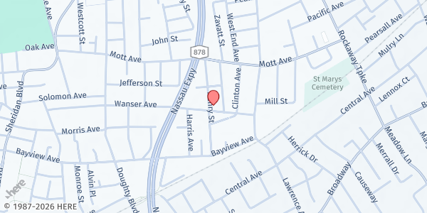 Map showing Our Lady of Good Counsel at 68 Wanser Ave., Inwood, NY
