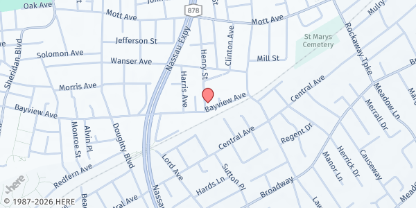 Map showing Repairers of the Broken dba The Manna Project at 4 Henry Street, Inwood, NY