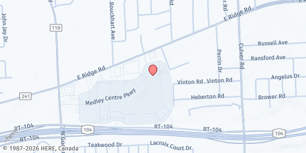 Map showing Skyview Park Apartments at 200 Skyview Centre Pkwy, Irondequoit, NY