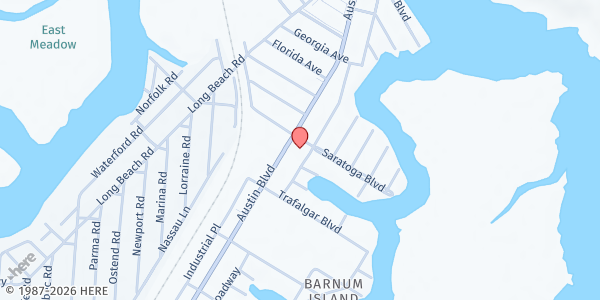 Map showing Full Gospel Church of Island Park at 4101 Austin Blvd., Island Park, NY