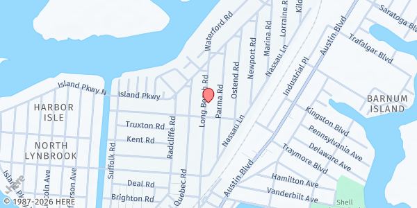 Map showing Sacred Heart of Island Park Food Pantry at 301 Long Beach Rd, Island Park, NY