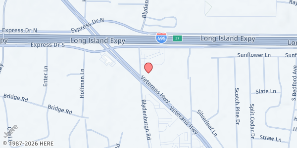 Map showing ECLI- VIBES at 1707 Veterans Memorial Hwy, Islandia, NY