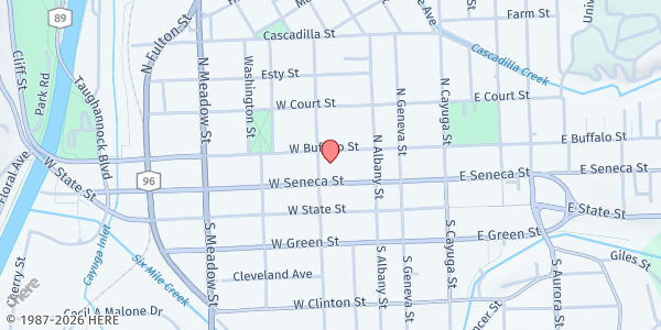 Map showing Catholic Charities of Tompkins/Tioga - Ithaca at 324 W Buffalo Street, Ithaca, NY