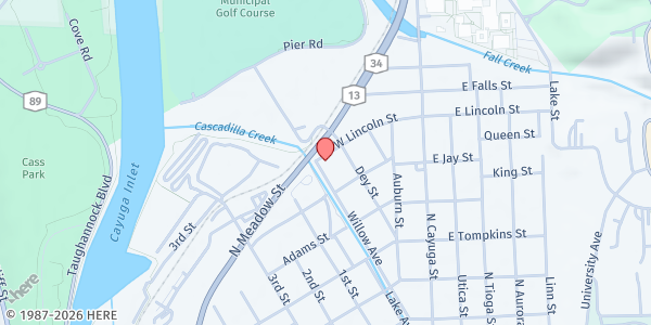 Map showing Cornell Cooperative Extension Tompkins County at 615 Willow Ave, Ithaca, NY