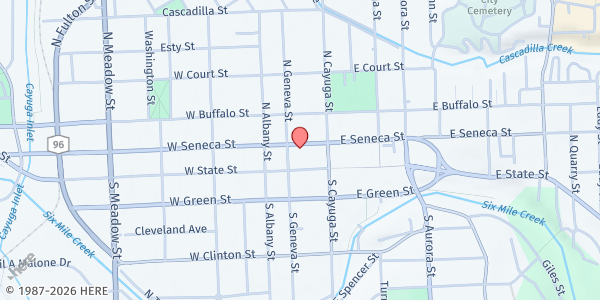 Map showing Immaculate Conception Food Pantry at 113 N. Geneva St., Ithaca, NY