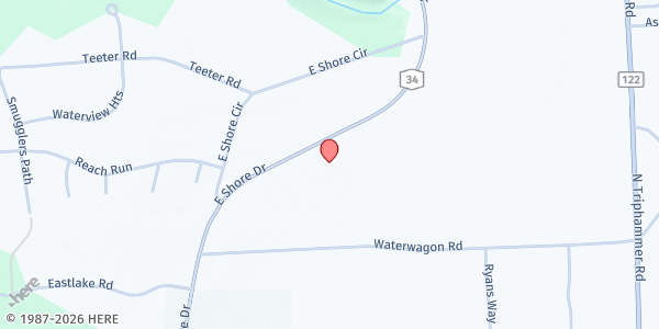 Map showing Lansing Food Pantry at 1767 E. Shore Drive, Ithaca, NY