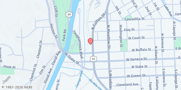 Map showing NML Food Giveaway (No Mas Lagrimas) at 700 W. Buffalo St, Ithaca, NY
