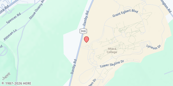 Map showing The Pantry at Ithaca College - Egbert Hall at 330 Egbert Hall, 953 Danby Road, Ithaca, NY