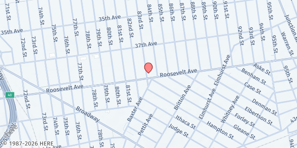 Map showing Colectivo TRANSgrediendo at 3763 83RD STREET - SUITE #1B, JACKSON HEIGHTS, NY