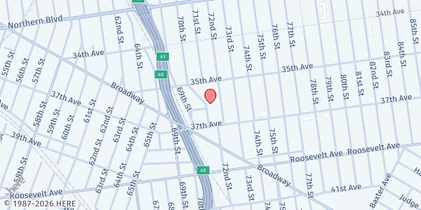 Map showing Muna - Jackson Heights at 35-35 71ST STREET, JACKSON HEIGHTS, NY