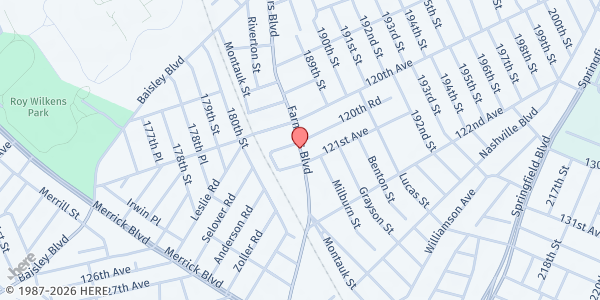 Map showing Gospel Assembly - Queens at 10914 Farmers Blvd, Jamaica, NY