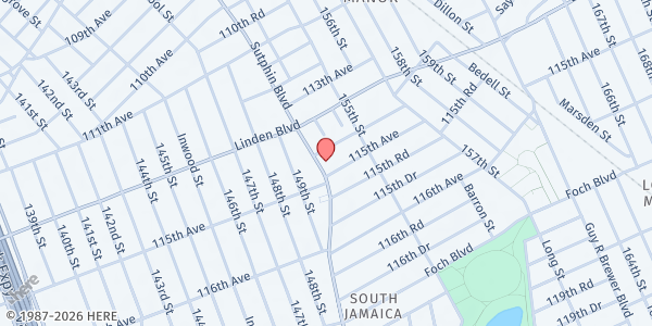 Map showing Joseph P Addabbo Family Health Center - WIC Office at 114-39 Sutphin Blvd, Jamaica, NY