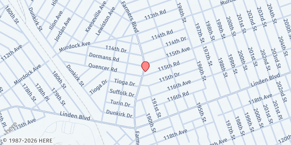 Map showing MAJORITY COMMUNITY OUTREACH at 115-21 Farmers Blvd , Jamaica, NY